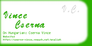 vince cserna business card